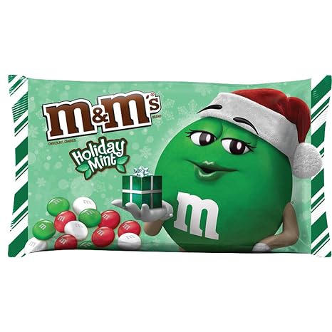 M&M'S Christmas Mint Chocolate Candy 9.9-Ounce Bag