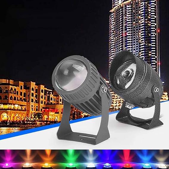 Led Spot Lights - Led Beam Light, 10W Outdoor LED Remote Lighting Rotation Spotlight, 120 Angle Adjustment Landscape Light, IP65 Waterproof Beam Spot Lamp Floodlight Wall Washer Narrow(Yellow,A-DC12-