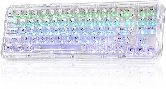 YUNZII X71 Mechanical Gaming Keyboard, Transparent Keycaps, 71 Keys, 68% Layout, Wireless, Hot Swap Compatible, BT5.0/2.4G/USB-C, Gasket Mount, RGB Wireless, For Windows/Mac, Technical Standards