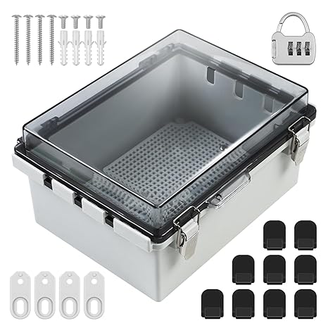 IP66 Waterproof Junction Box, 220x170x110mm ABS Electrical Enclosure