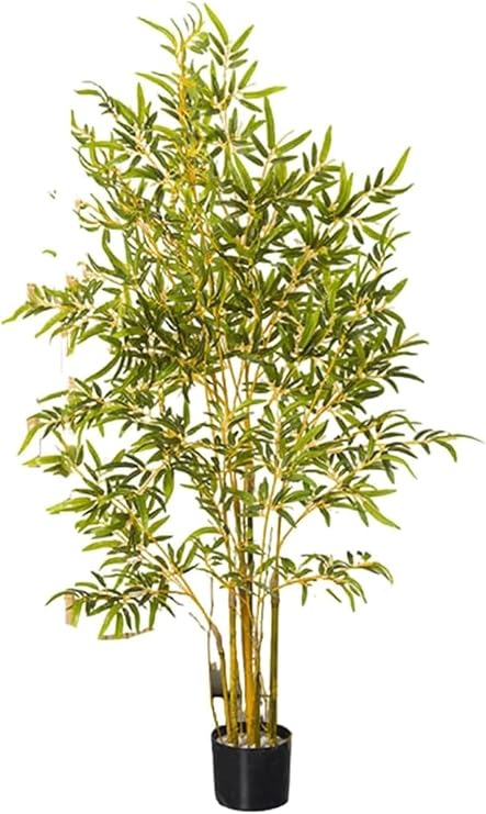 Artificial Tree 4.9ft Fake Tree Artificial Bamboo Leaf Tree Simulation Tree Lifelike Faux Tree for Indoor Outdoor Artificial Plant Faux Plants