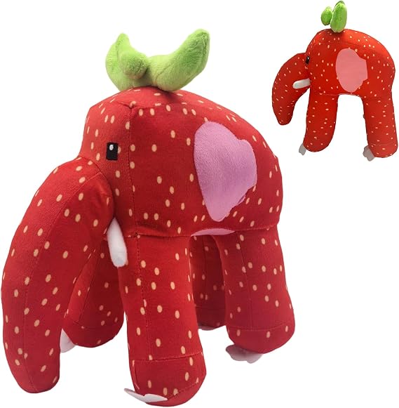Strawberry Elephant Brainrot Teddy Plush, Steal a Italian Brain Rot, Cute Soft Plushies Stuffed Animal Gifts for Adult Fans Decoration
