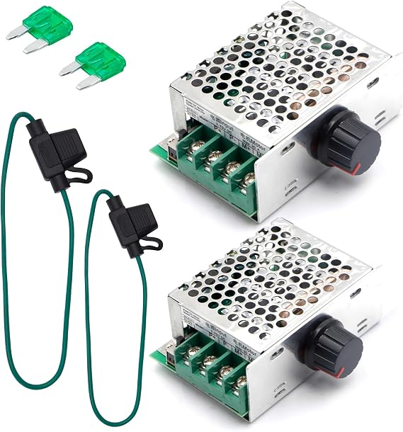 RioRand 7-70V 30A PWM DC Motor Speed Controller for Brushed Motors | Aluminum Stepless Regulator w/ Brake,15cm Detachable Potentiometer,Extra Fuse for DIY,Ride-On Mods,Trolling & RV Fans Olive-2
