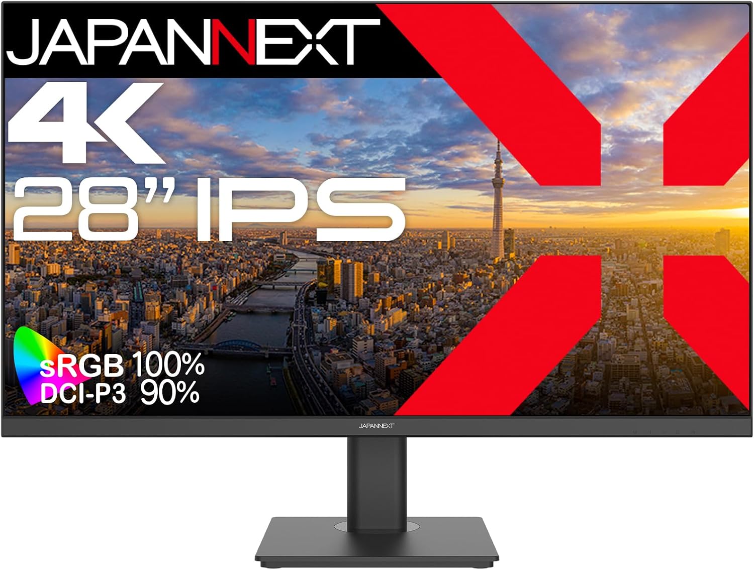 ExclusiveJAPANNEXT 28 Inch IPS Panel 4K 3840x2160 Resolution LCD Monitor JN-i283U HDMI DP HDR sRGB:100% DCI-P3:90%