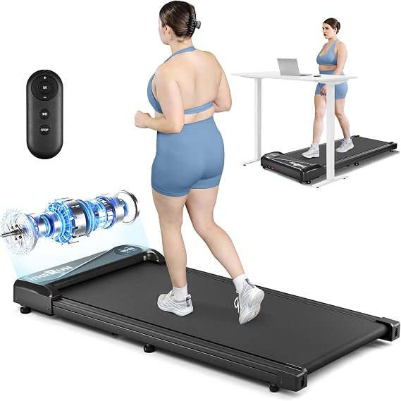 THERUN Walking Pad with 40" Longer Belt Under Desk Treadmill 300LBS Weight