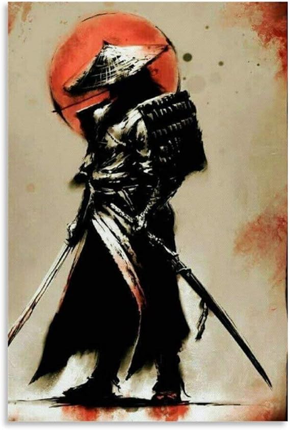 Japanese Painting Samurai Abstract romanticism Poster Decorative Painting Canvas Wall Art Living Room Posters Bedroom Painting 20x30inch(50x75cm)