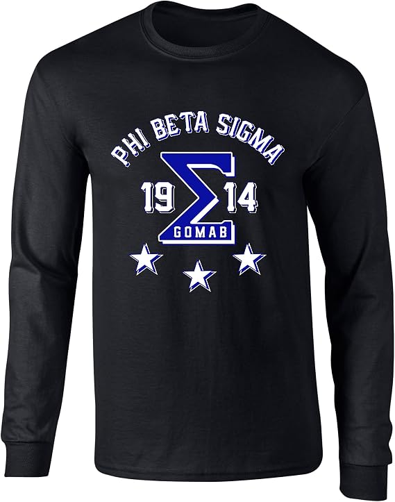 Phi Beta Sigma Three Stars Graphic Long Sleeve T Shirt