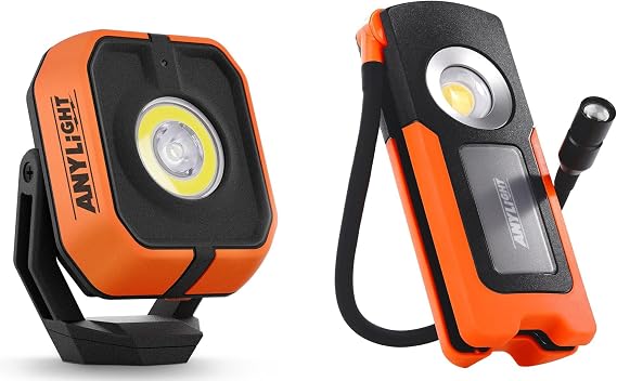 Work Light - LED Rechargeable Work Light with COB Portable Gooseneck USB Rechargeable - Magnetic Led Worklight, Work Light Tool for Car Repair, Camping & Job Site Lighting