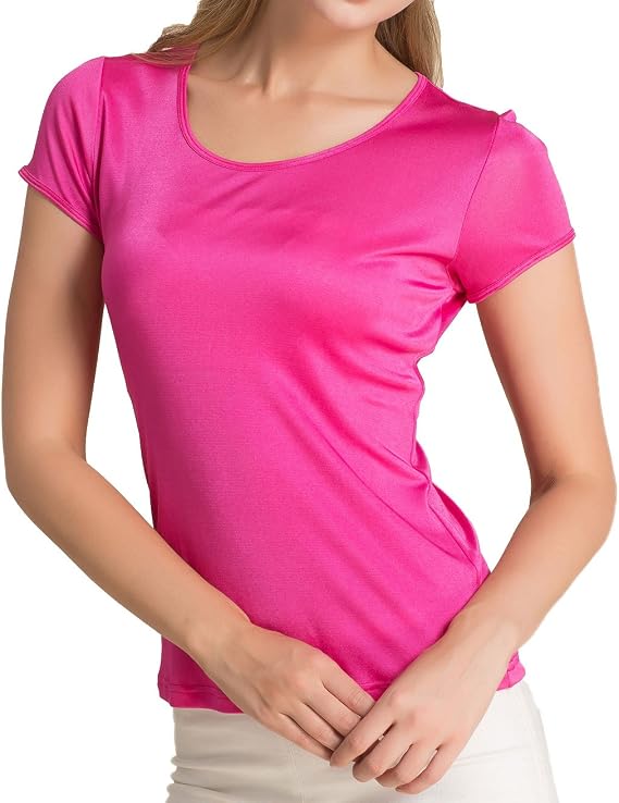 Paradise Silk Pure Silk Knitted Women's Round Neck Short Sleeve Tee