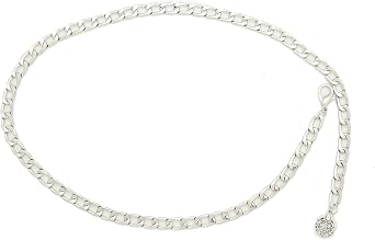 TrendyFashionJewelry Women Skinny Belt Hip High Waist Silver Metal Chain Coin Charm Buckle Plus Size XL XXL