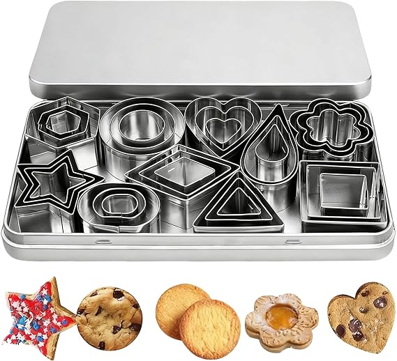 Cookie Cutters Shapes Baking Set, 30Pcs Stainless Steel Biscuit Cutter