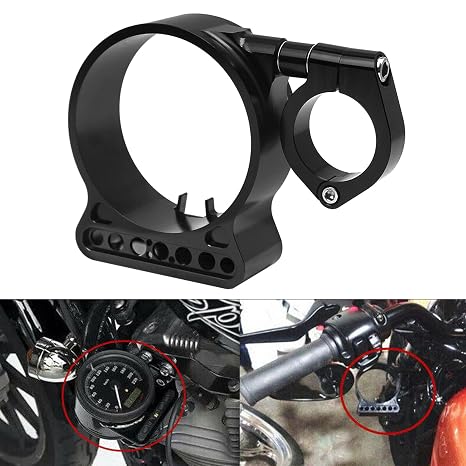 PBYMT Motorcycle Speedometer Relocation Bracket Side Mount 39MM Black Odometer Relocation Compatible for Harley Davidson Sportster XL 883 1200