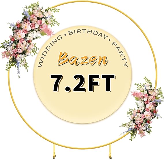 Bazen Round Arch Backdrop Stand Metal 7.5FT Wedding Circle Backdrop Stand