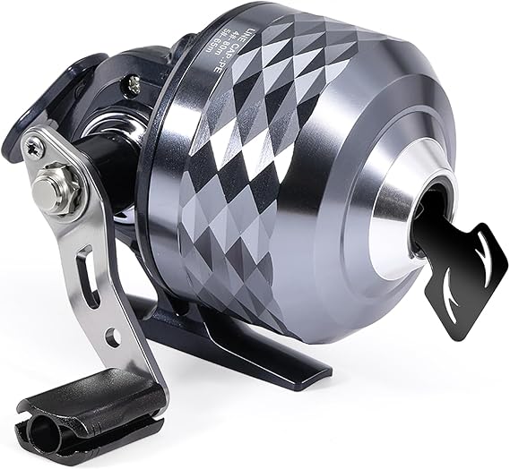 Sougayilang Spincast Fishing Reel - 3.9:1 High Speed, All-Metal Gears, 10LB Drag - Easy Push Button Casting for Bass, Trout, Catfish - Left/Right Hand Changeable,Includes Monofilament Line