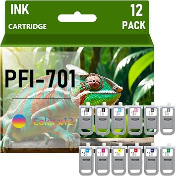 PFI-701 XL Ink Cartridges Compatible for Canon PFI-701 XL High Yield Replacement Fit for Canon IPF 8000 9000 8100 9100 8110 9110 8000s 9000s 8010s 9010s Printers