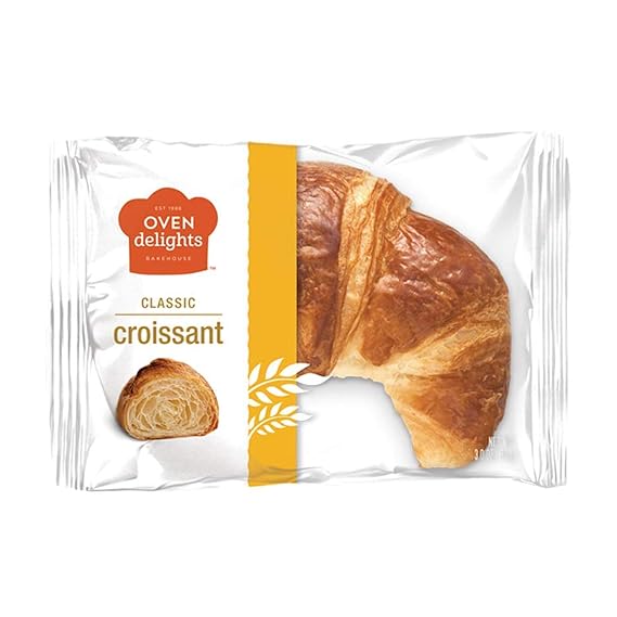 JUMBO CROISSANTS - Classic Croissant - Delicious Original Croissant Rolls - Individually Wrapped - Caramel - Fresh Breakfast Morning - Pack of 6-85g (2.9oz)