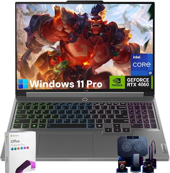 Lenovo Legion 5i Gaming Laptop - 16" WQXGA 165Hz Display, Intel 24-Core i9-14900HX, NVIDIA GeForce RTX 4060, 64GB DDR5, 2TB SSD, RGB Backlit Keyboard, WiFi 6E, Windows 11 Pro & MS Office Lifetime