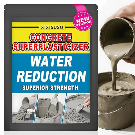 Concrete Super Plasticizer High Range Water Reducer Admixture for Superior Strength & Workability (White, 8 oz)