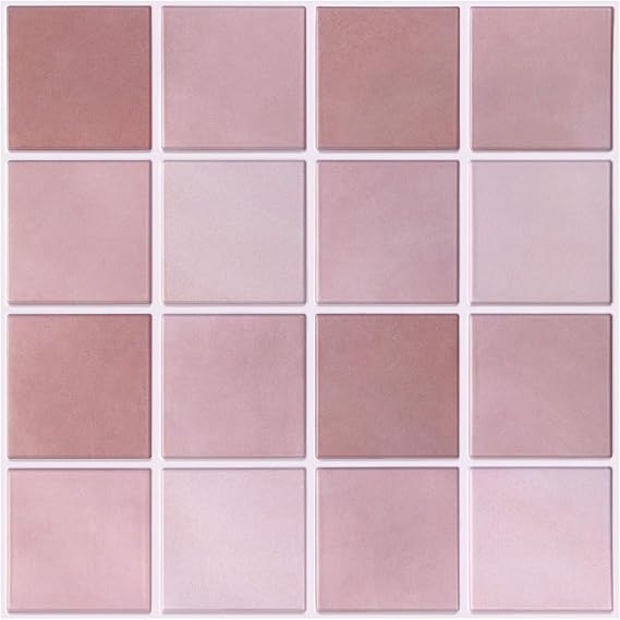 Commomy Credence Adhesive for Kitchen Bathroom 10 Pieces, 30 x 30 cm, 3D Wall Tiles, Adhesive Tiles for Kitchen Bathroom, PVC Adhesive Splashback