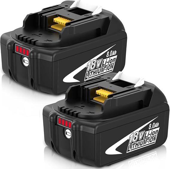 2 Pack Upgraded 8.0Ah BL1860B Replacement for Makita 18V Battery, Compatible with Makita 18 Volt Battery Lithium BL1815 BL1820B BL1830 BL1840 BL1850 BL1840B BL1850B Cordless Tools with LED Indicator