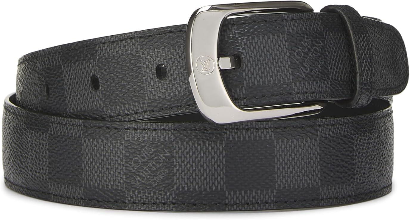 Pre-loved Black Damier Graphite Ceinture 85, Black