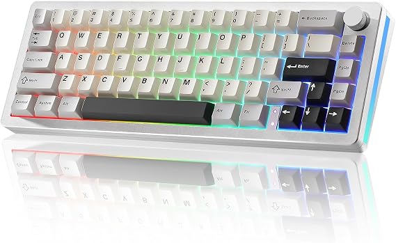 YUNZII AL66 65% Wireless Aluminum Mechanical Keyboard (Silver,Milk Switch)