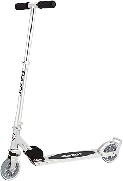 Razor A3 Kick Scooter for Kids Ages 5+ Larger Wheels, Front Suspension, Wheelie Bar, Lightweight, Foldable, Aluminum Frame, and Adjustable Handlebars
