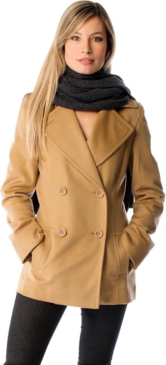 Cashmere Boutique 30% Cashmere/70% Wool Women's Double Breasted Pea Coat