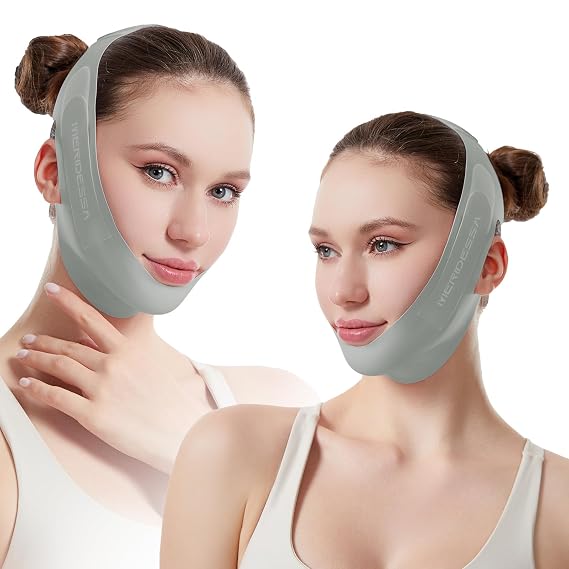 V-Lift Pro V-Line Lifting Face Mask - Anti-Wrinkle & Face Contouring Wearable Band, Double Chin Reducer for Sculpted Jawline, Seamless Design with Breathable Fabric (Beige)