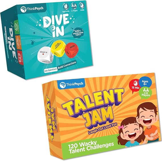 ThinkPsych Dive in & Talent Jam - Conversation & Creativity Bundle - Spark Meaningful Discussions, Boost Creativity, and Overcome Shyness