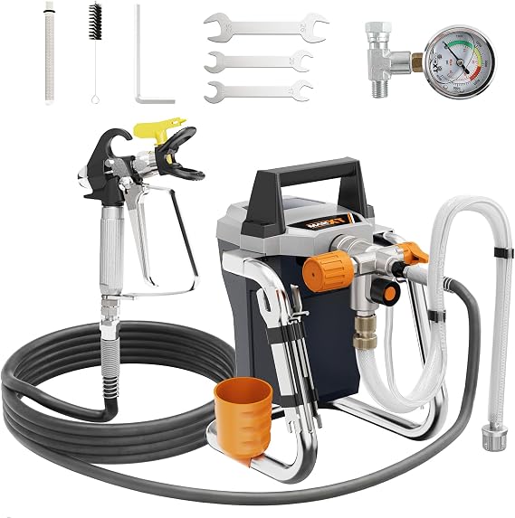 MAXXT 1300W High-Pressure Airless Paint Sprayer, 3200 PSI Lightweight 14.7 lbs Stand Unit for DIY Indoor & Outdoor Home Painting Projects