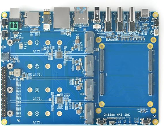youyeetoo CM3588 Plus Mini NAS Platform, up to 8K Video, RK3588,OpenMediaVault fit,32GB LPDDR5, 4 x M.2 PCIe3.0 Socket, NAS Solutions, Home Server,Local Cloud Storage (NAS Carrier Board)