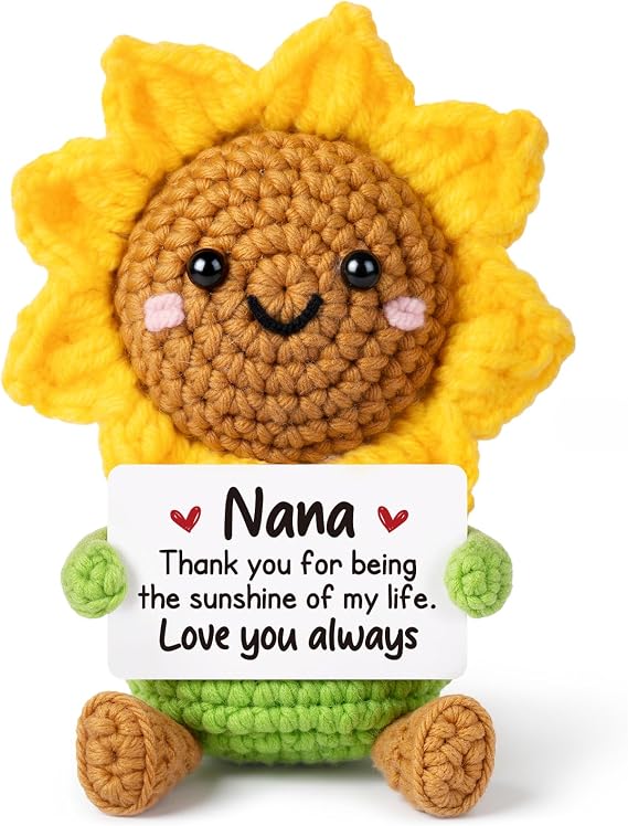 Nana Gifts, Birthday Gifts for Nanas - Handmade Crochet Sunflower | I Love You Nana- Grandparents Day, Mothers Day, Christmas, Valentines Day, Thanksgiving Gift for Grandma, Nanny