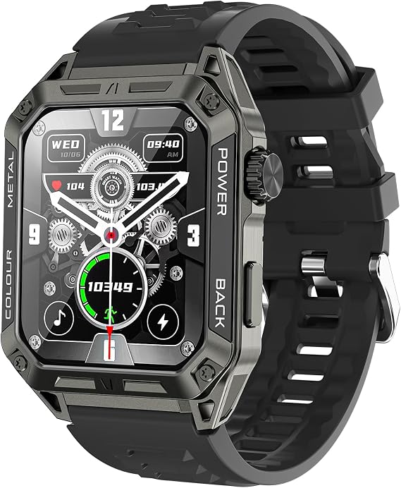 Military Smart Watches for Men (Answer/Make Calls) 1.91" HD Touch Screen, Tactical Smartwatch with 108 Sports Modes Fitness Tracker with Heart Rate Sleep Monitor Rugged Smart Watch for iPhone Android