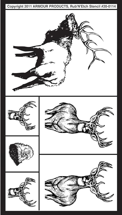 Armour Etch Stencil Rub N Etch Stencil, Wildlife, 5-Inch by 8-Inch