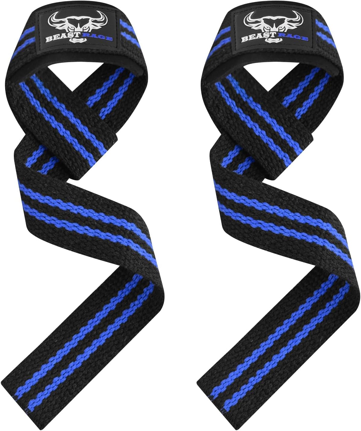BEAST RAGE Weight Lifting Straps Fitness Padded Cotton Wrist Support Gel Advanced Grips Dumbbell Bar Wraps Heavy Duty Gym Bodybuilding Straps Power Deadlift Barbells Non Slip Exercise