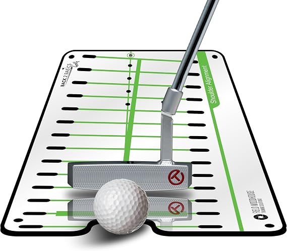 BACK 2 BASICS Golf Putting Mirror Compact Dual-Sided Alignment Trainer Tool