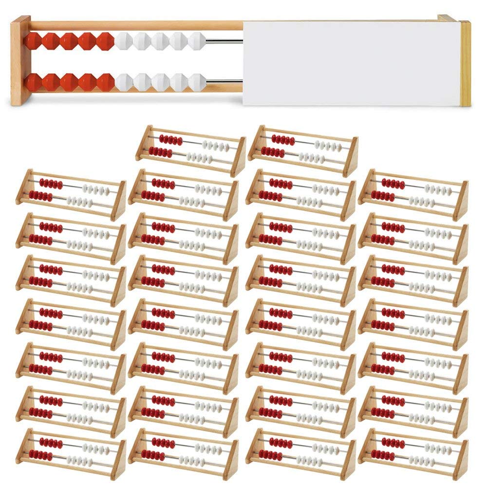 hand2mind 20 Bead Wooden Rekenrek Classroom Set, Abacus for Kids Math, Math Manipulatives Kindergarten, Counting Rack for Kids, Counters for Kids Math, Educational Toys for Elementary Kids Set of 25