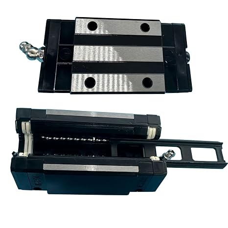 HGH20CA Linear Slider Block, 2pcs 20mm HG20 Square Bearing Slider Block with 2 Sets HV20 Self-Lubricating Dust-Proof Oil Box Dustproof Accessories for Guideway Rail as CNC Kit Part Replacement