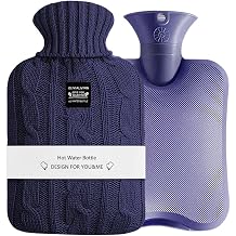 Hot Water Bag Warmer Set Heat Up and Refreezable Hot Cold Pack with Knit Cover for Pain Relief Hot Cold Therapy, 2000ML