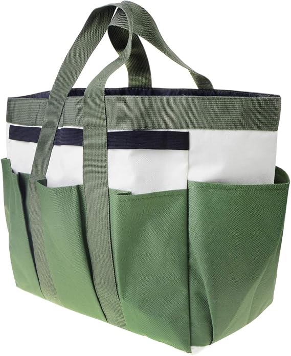Garden Tool Bag with Pockets Canvas Heavy-duty Large Garden Plant Tool Organizer Bag Carrier Gardening Storage Tote
