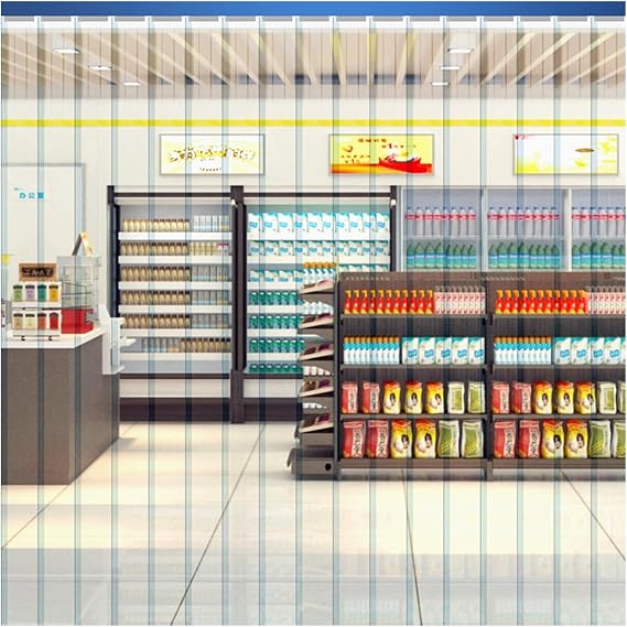 PVC Vinyl Plastic Strip Curtain Door Kit, Replacement Clear Plastic Strips Freezer Curtains for Dog House, Warehouse