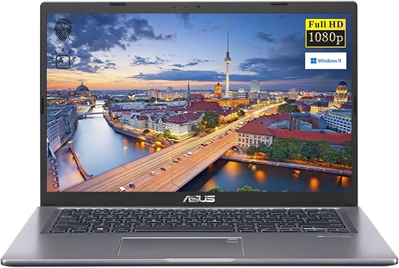 ASUS VivoBook 14" FHD 1080p Laptop, Intel Core i3-1115G4, 8GB RAM, 256GB PCIe SSD, Backlit Keyboard, HDMI, WiFi, Webcam, Windows 11 Home, Slate Grey