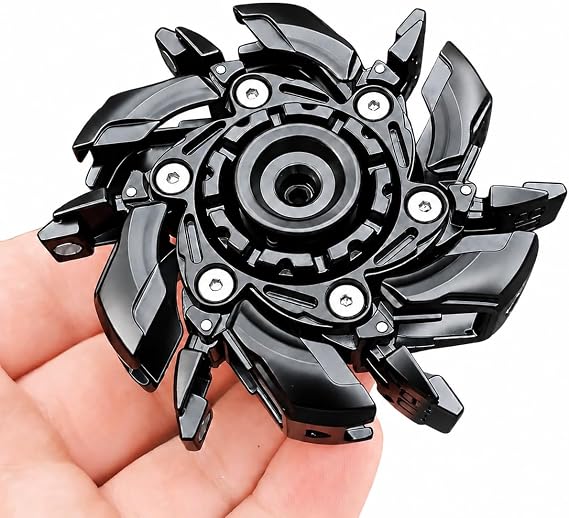 T-Conceal EDC Fidget Sliders Open Armor Spinning TopFidget Toys Stress Relief for Adults Magnetic Metal (Black)