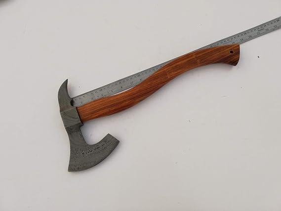 Damascus Steel Axe/Rose Wood Handle 667