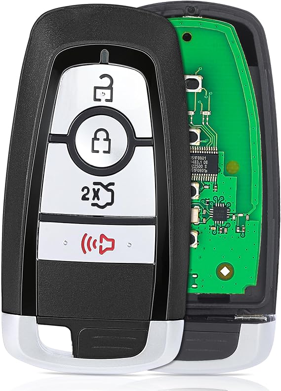 Beefunny Replacement Flip Remote Keyless Entry Key Fob for Ford Edge Explorer 2018-2022 Fusion 2017-2021 Mustang Expedition 2018-2022 FCC ID:M3N-A2C93142300 PN:164-R8150 4Buttons 315MHz (with chip)