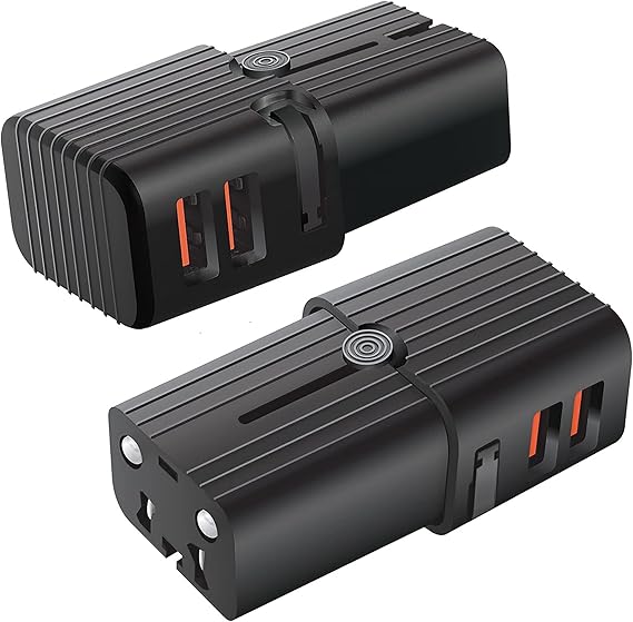 Dual Universal USB Adapter Works for Aukey DR03 for Worldwide Power and Travel Between US/EU/CN/AUS/NZ/UK