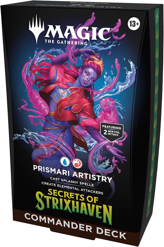 Magic: The Gathering Secrets of Strixhaven Commander Deck - Prismari Artistry (100-Card Deck, Deck Box + Accessories)