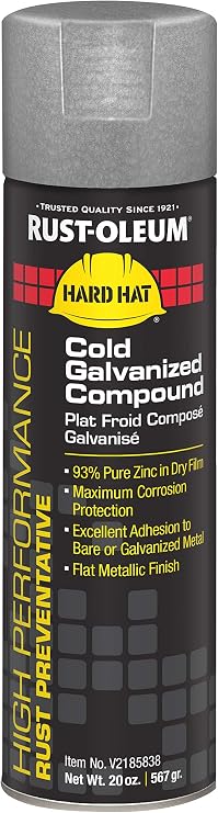 Rust-Oleum V2185838 V2100 High Performance System Compound Cold Galvanizing Spray Paint, 20-Ounce