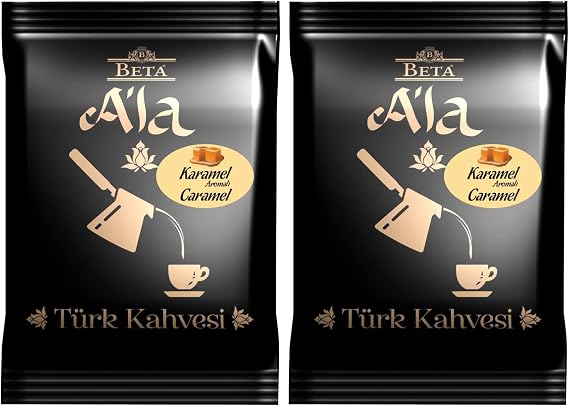 Beta A'La Karamel Aromalı Türk Kahvesi Metalize Poşet 100 Gr (2 paketi)